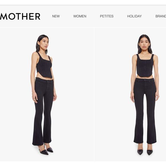 MOTHER The Weekender Deep End Wash Dark Gray/Black Denim Jeans – Size 27 - Picture 3 of 16